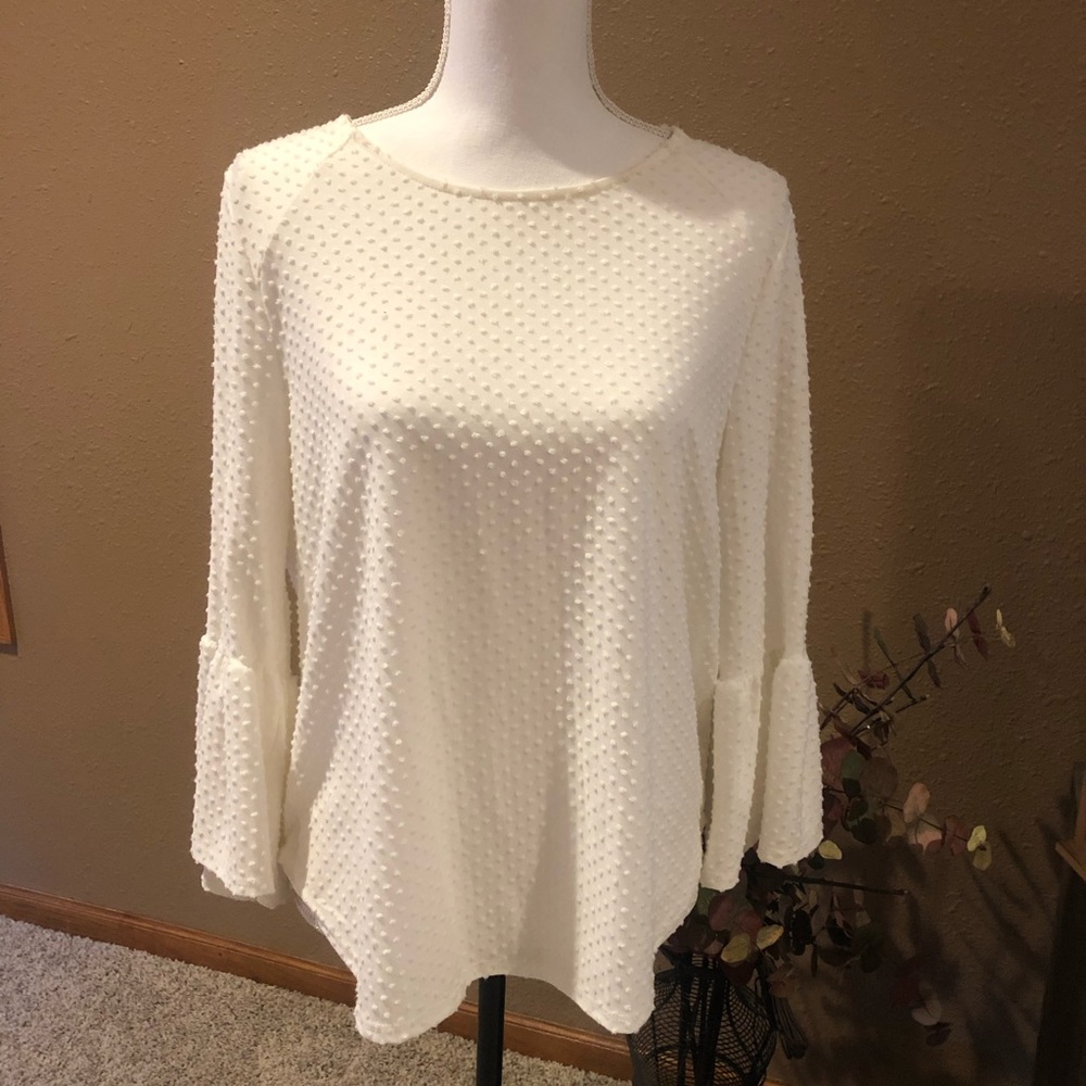 White polka dot dress shirt